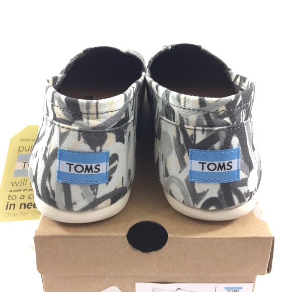 Toms 9 Mens James Goldcrown Black White Shoes - Picture 2 of 6